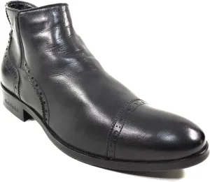Baldinini Men's Black Soft Leather Winter Chelsea Boots, 40 EU