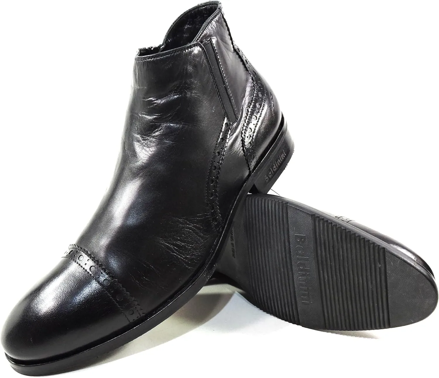 Baldinini Men's Black Soft Leather Winter Chelsea Boots, 40 EU