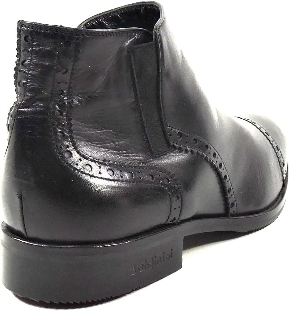 Baldinini Men's Black Soft Leather Winter Chelsea Boots, 40 EU