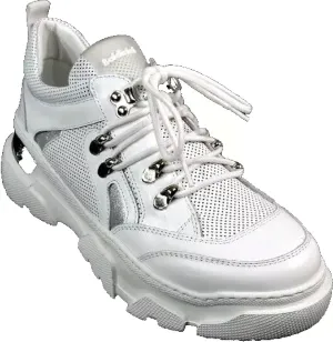 Baldinini Women's White Leather Comfort Fashion Sneakers, 40 EU