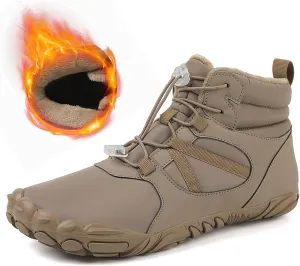 Barefoot Shoes Fur Lined Winter Mens Wide Toe Box Trail Runner Women Zero Drop Sole High top Walking Shoes Minimalist Outdoor Hiking Trekking Boots Sneakers