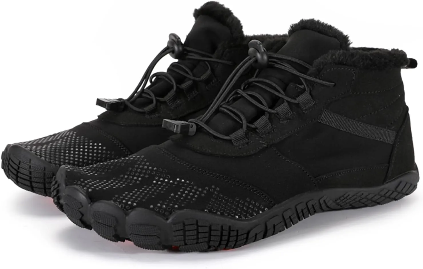 Barefoot Shoes Fur Lined Winter Mens Wide Toe Box Trail Runner Women Zero Drop Sole High top Walking Shoes Minimalist Outdoor Hiking Trekking Boots Sneakers