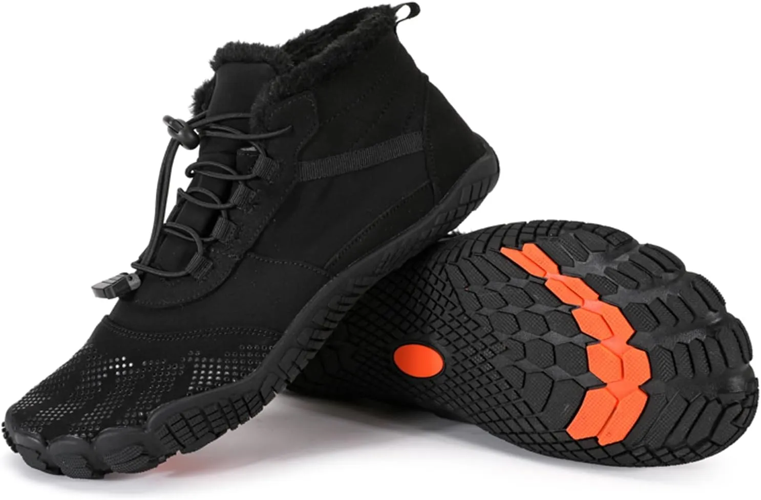 Barefoot Shoes Fur Lined Winter Mens Wide Toe Box Trail Runner Women Zero Drop Sole High top Walking Shoes Minimalist Outdoor Hiking Trekking Boots Sneakers