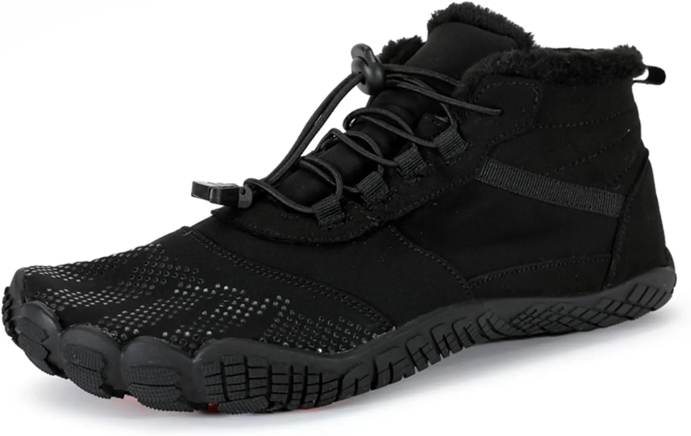 Barefoot Shoes Fur Lined Winter Mens Wide Toe Box Trail Runner Women Zero Drop Sole High top Walking Shoes Minimalist Outdoor Hiking Trekking Boots Sneakers