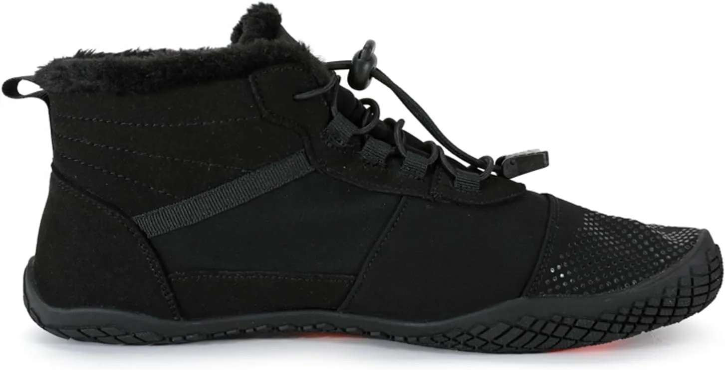 Barefoot Shoes Fur Lined Winter Mens Wide Toe Box Trail Runner Women Zero Drop Sole High top Walking Shoes Minimalist Outdoor Hiking Trekking Boots Sneakers