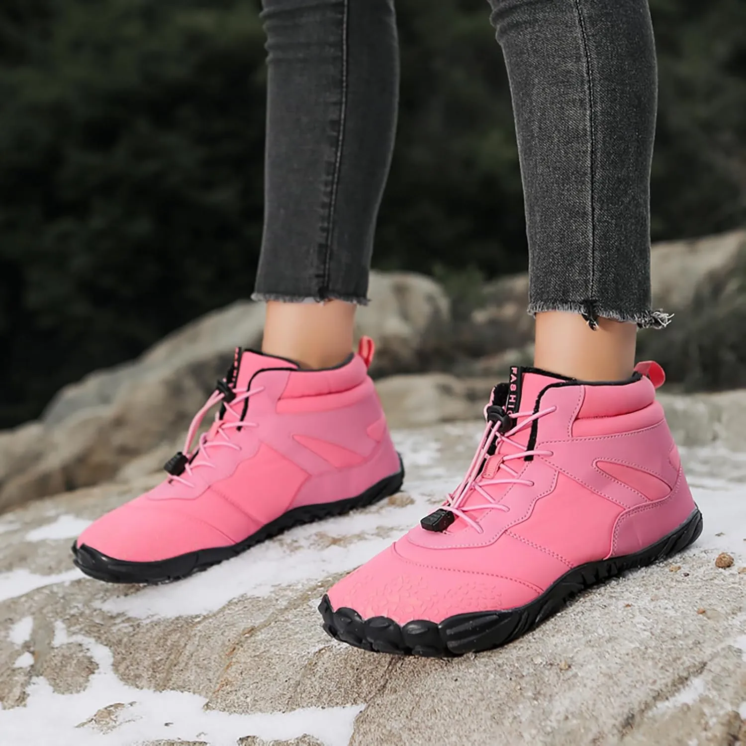 Barefoot Shoes Men Women Wide Toe Box Winter Minimalist Trail Runner Padded Warm Casual Hiking Cotton Boots Sneakers