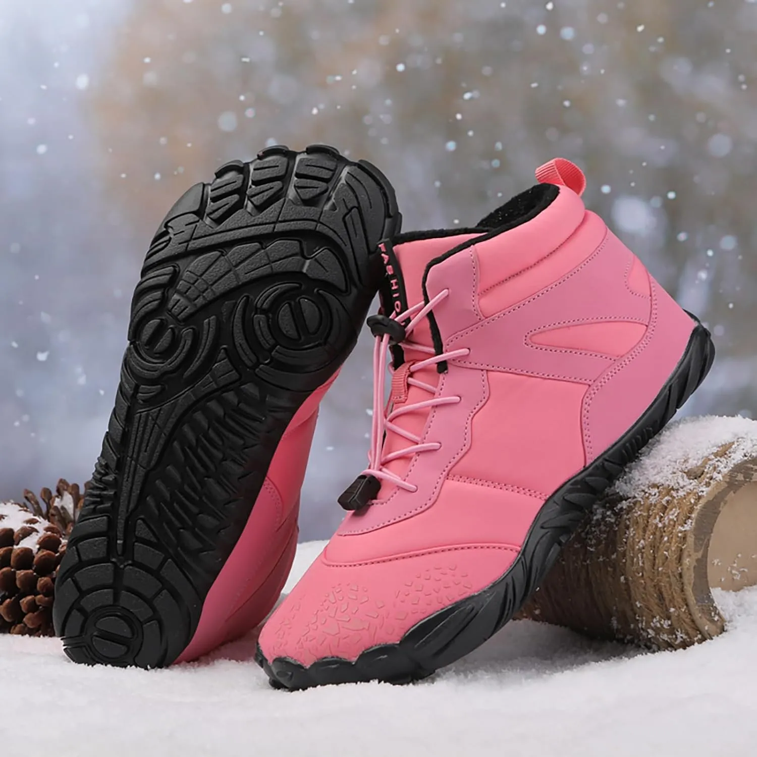 Barefoot Shoes Men Women Wide Toe Box Winter Minimalist Trail Runner Padded Warm Casual Hiking Cotton Boots Sneakers