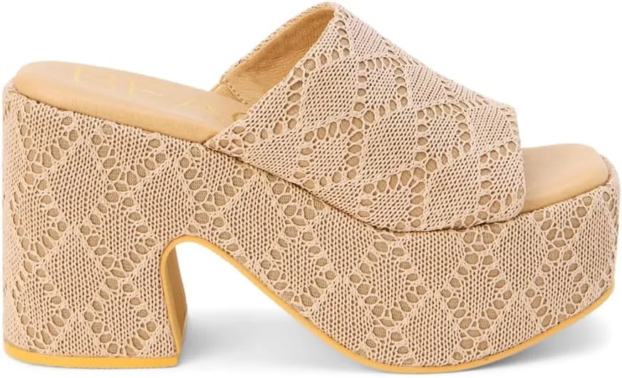 BEACH by Matisse Womens Como Block Platform Casual Sandals Casual High Heel 3" & Up - Beige