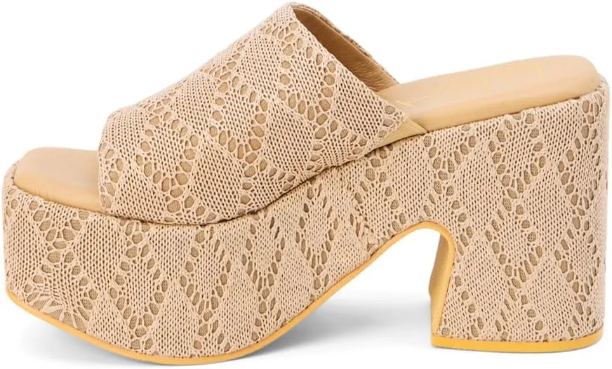BEACH by Matisse Womens Como Block Platform Casual Sandals Casual High Heel 3" & Up - Beige