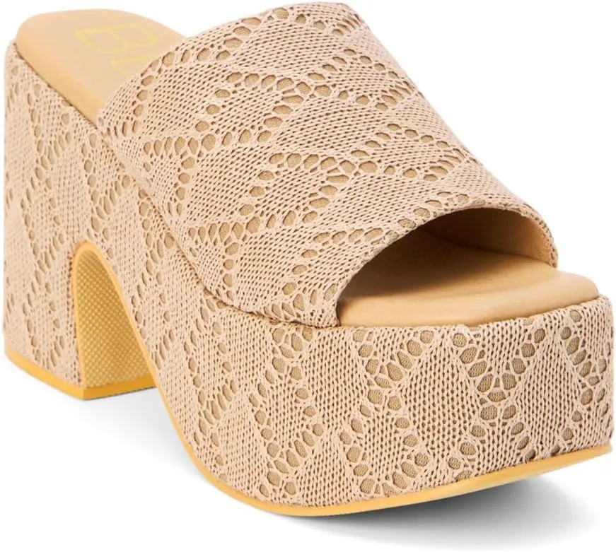 BEACH by Matisse Womens Como Block Platform Casual Sandals Casual High Heel 3" & Up - Beige