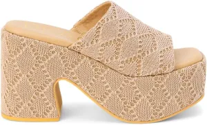 BEACH by Matisse Womens Como Block Platform Casual Sandals Casual High Heel 3" & Up - Beige