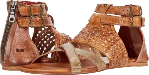 Bed|Stu® Capriana Flat Sandals for Women – Leather Detailing – Back Zipper Closure – Open Toe Silhouette