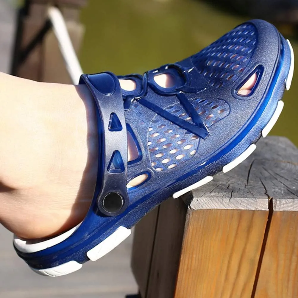 beister Mens Clogs Non Slip Water Shoes with Adjustable Strap, Lightweight Slip on Mules Garden Kitchen Outdoor Beach Yard Pool Shower Summer Sandals Slippers