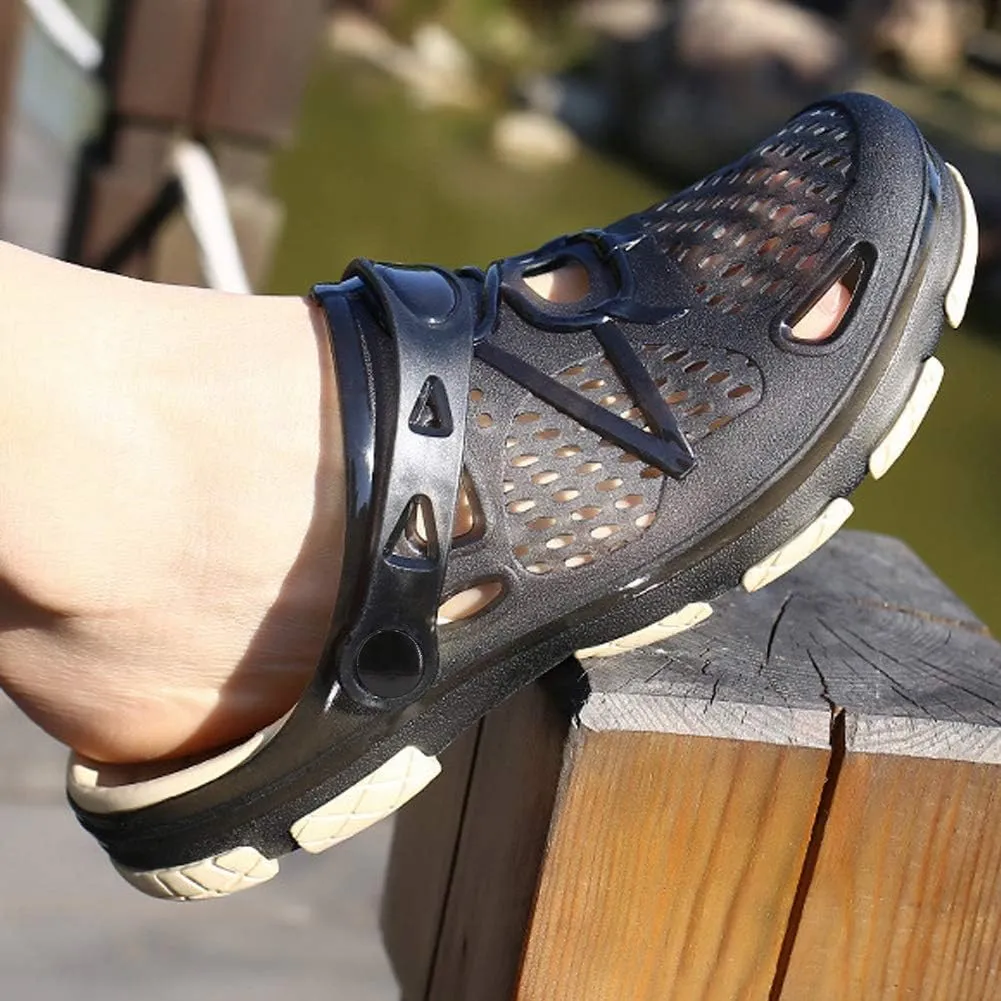 beister Mens Clogs Non Slip Water Shoes with Adjustable Strap, Lightweight Slip on Mules Garden Kitchen Outdoor Beach Yard Pool Shower Summer Sandals Slippers