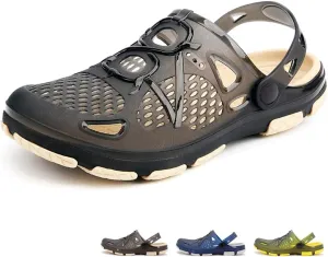 beister Mens Clogs Non Slip Water Shoes with Adjustable Strap, Lightweight Slip on Mules Garden Kitchen Outdoor Beach Yard Pool Shower Summer Sandals Slippers