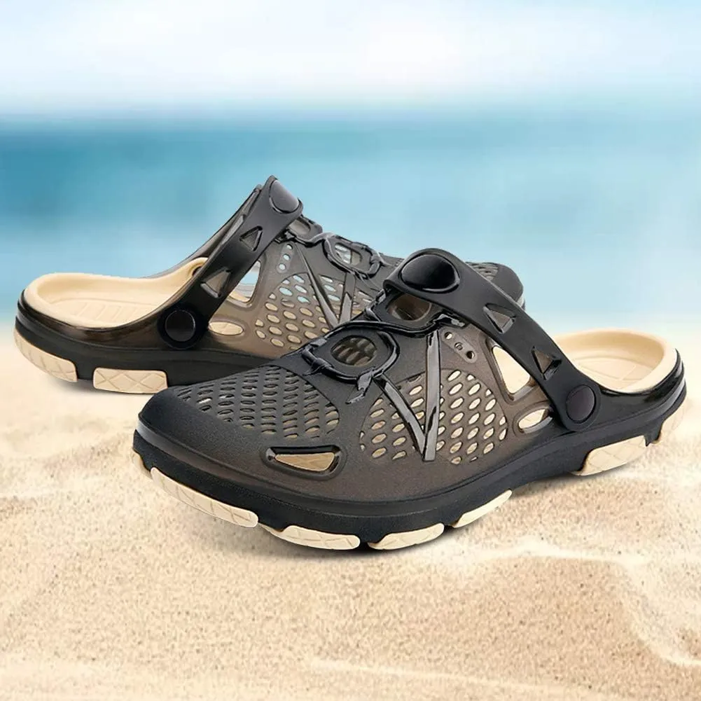 beister Mens Clogs Non Slip Water Shoes with Adjustable Strap, Lightweight Slip on Mules Garden Kitchen Outdoor Beach Yard Pool Shower Summer Sandals Slippers