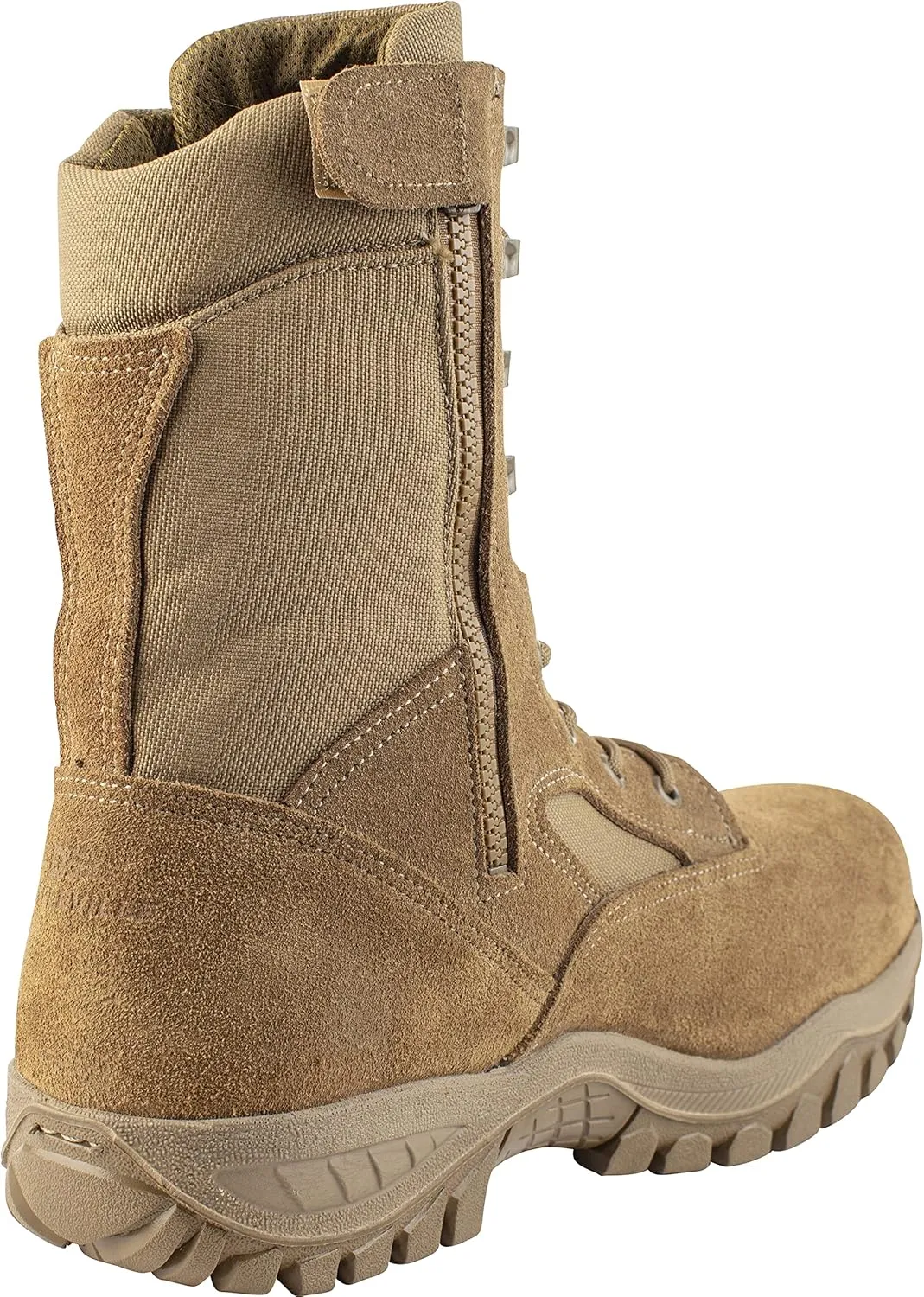 Belleville C312Z CT 8 Inch Ultralight Composite Toe Side-Zip Military Work Boots for Men - Air Force OCP Coyote Brown Leather with Traction Outsole; Berry Compliant