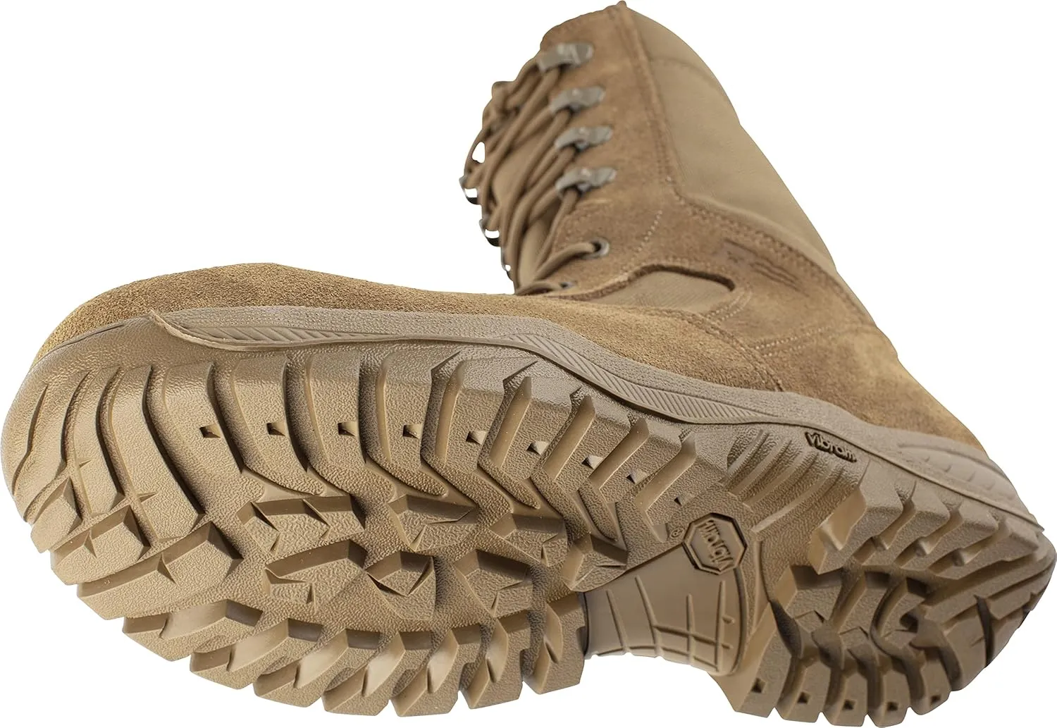 Belleville C312Z CT 8 Inch Ultralight Composite Toe Side-Zip Military Work Boots for Men - Air Force OCP Coyote Brown Leather with Traction Outsole; Berry Compliant