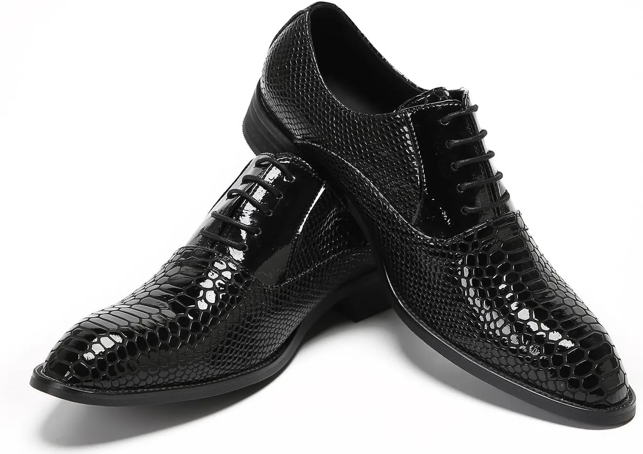 Black Dress Shoes Men Wingtip Oxfords Formal Dress Leather Derby Casual Wedding Prom Shoes Fashion Business Tuxedo Shoes for Men