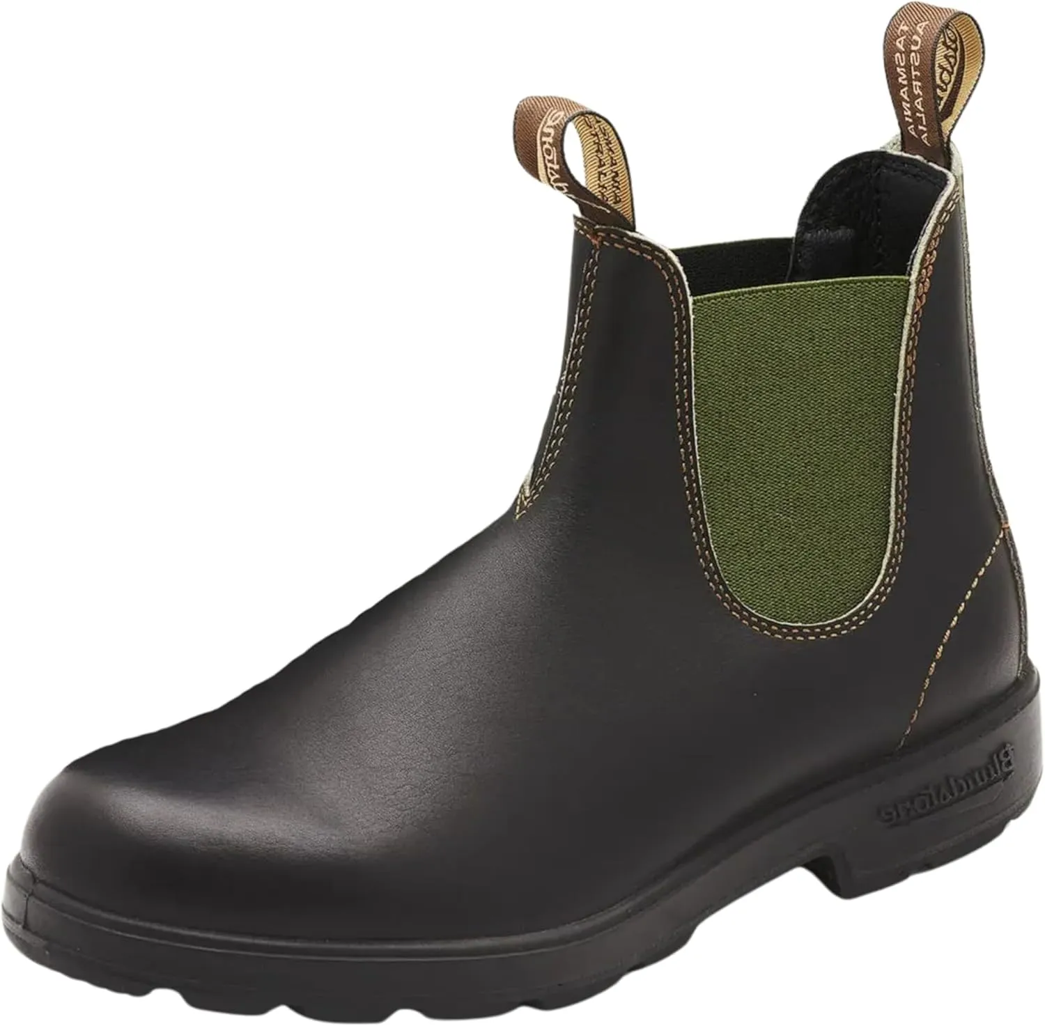 Blundstone Original 519 Series Unisex Chelsea Boots with Premium Water Resistant Leather and Cushioned Midsoles, Stout Brown/Olive, 9 US Men / 11 US Women / 8 AU