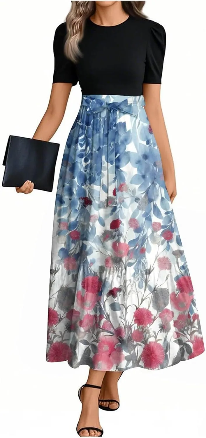 Boho Maxi Dresses for Women 2025, High Waisted Casual Trendy Summer Dresses Beach Vacation Womens Sundresses