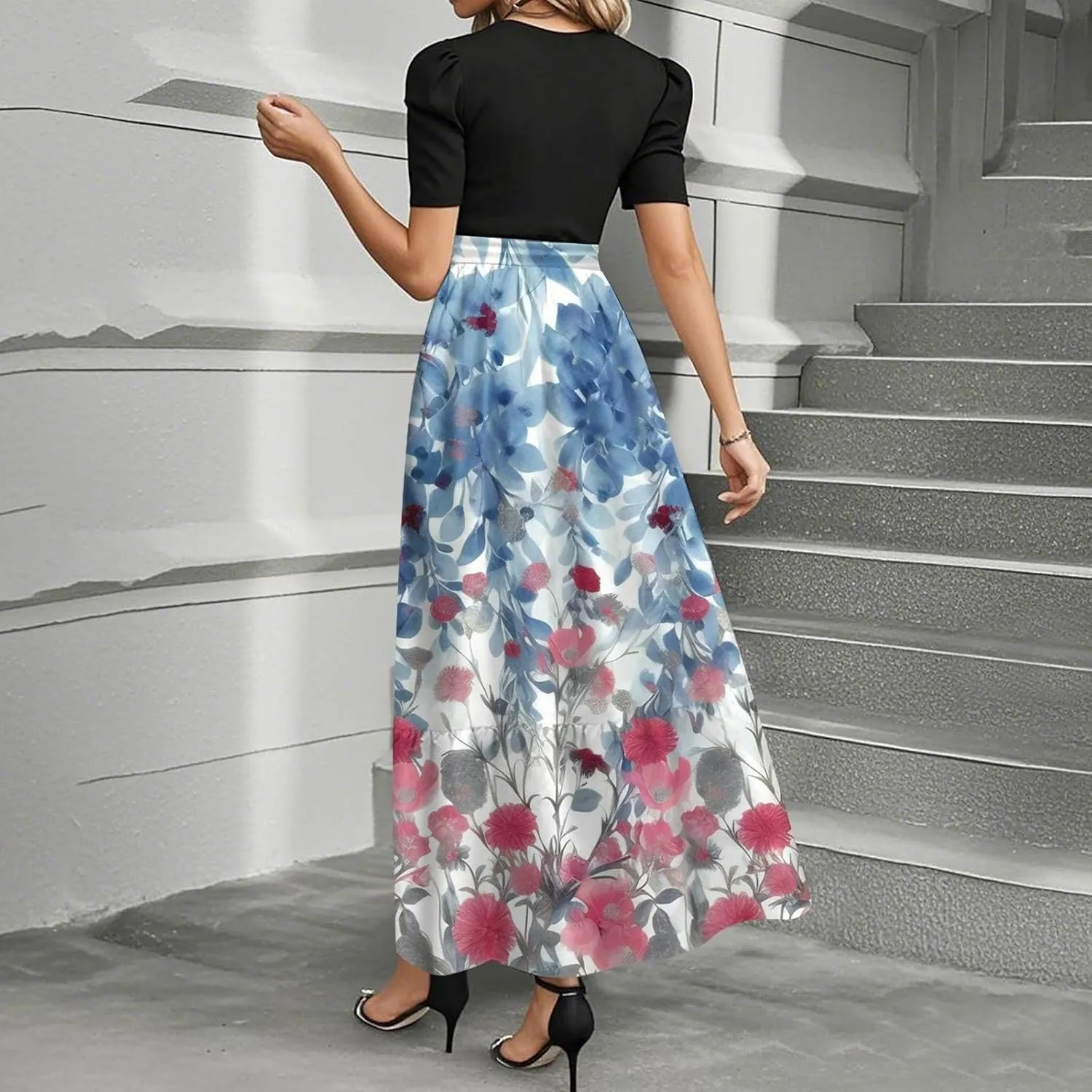 Boho Maxi Dresses for Women 2025, High Waisted Casual Trendy Summer Dresses Beach Vacation Womens Sundresses