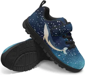 Boy Girl Shark Running Sneakers Adjustable Hook and Loop Walking Shoes Sports Tennis Sneaker