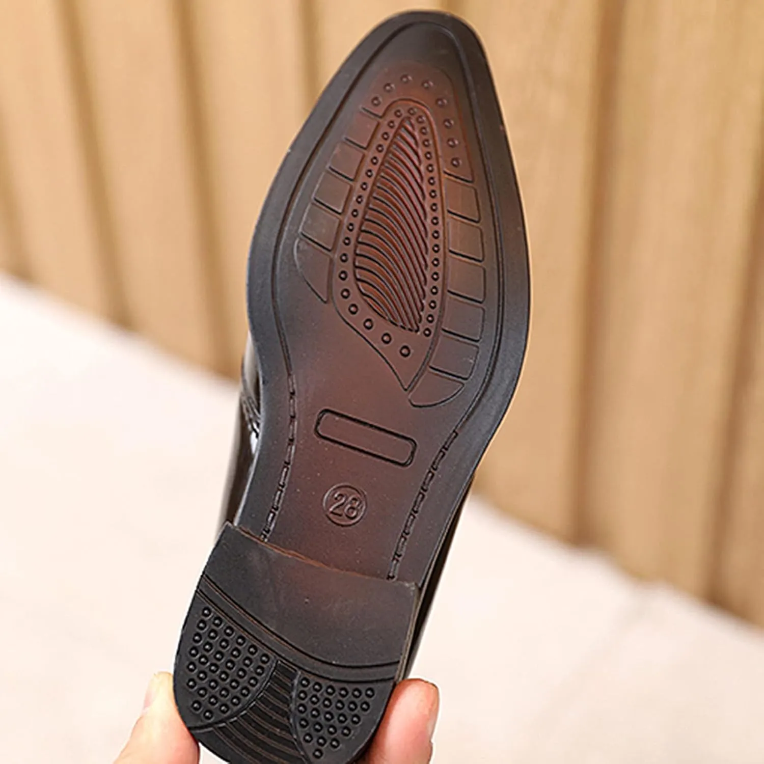 Boy's Classic Oxfords Dress Shoes Pointed Toe Patent Formal Dress Shoes Lace Up Wedding Prom Footwear for Kids