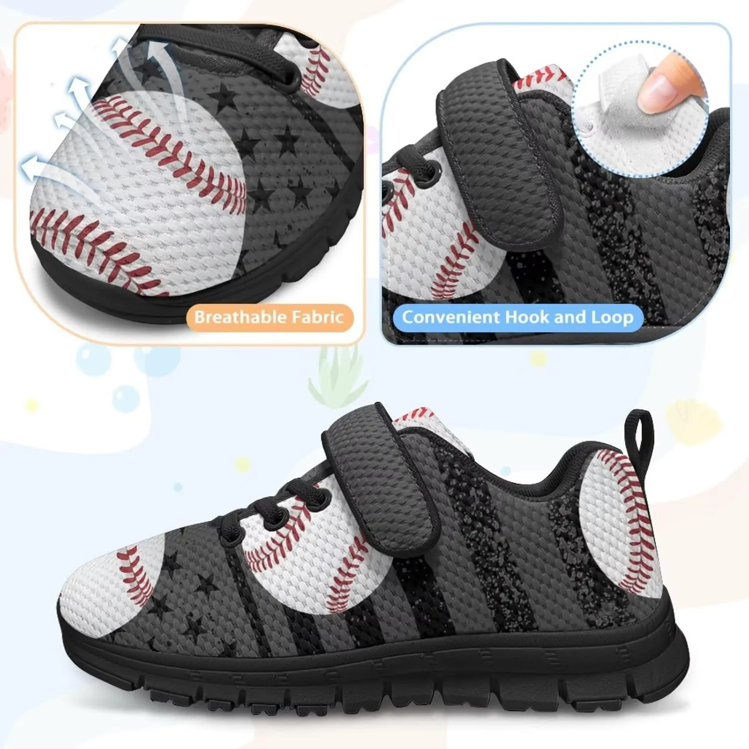Boys Girls Ball Sneakers Athletic Shoes Non Slip Running Tennis Fitness Sneaker for Little Kid