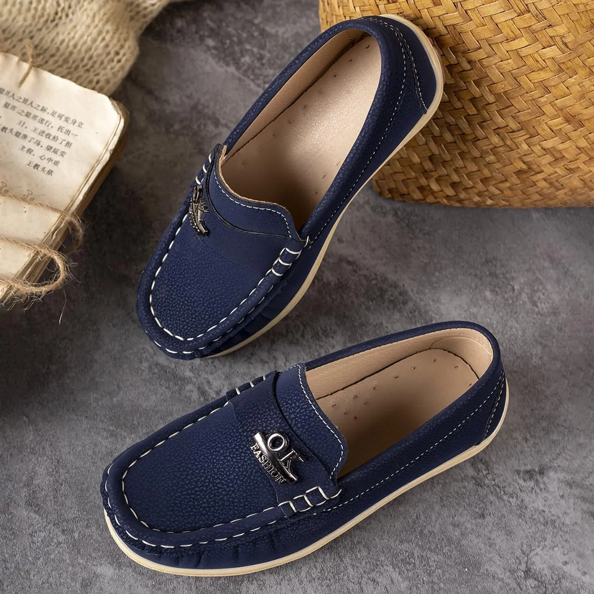 Boys Girls Penny Loafer Casual Slip On Flats Boat Boys Dress Shoes