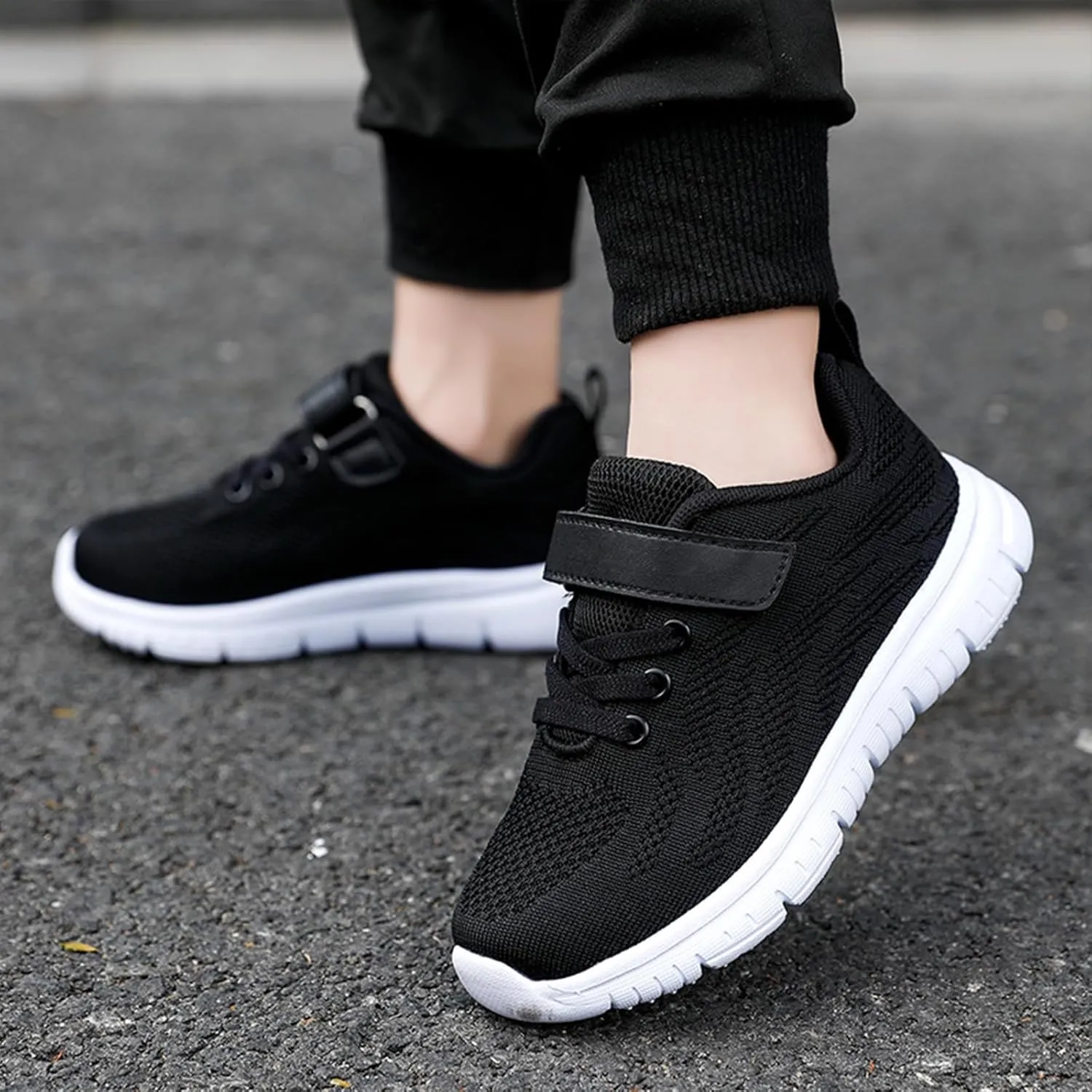 Boys Girls Sneakers Mesh Breathable Casual Lightweight Fashion Tennis Running Sport Primary School Students Athletic Kid Shoes White 11.5 US