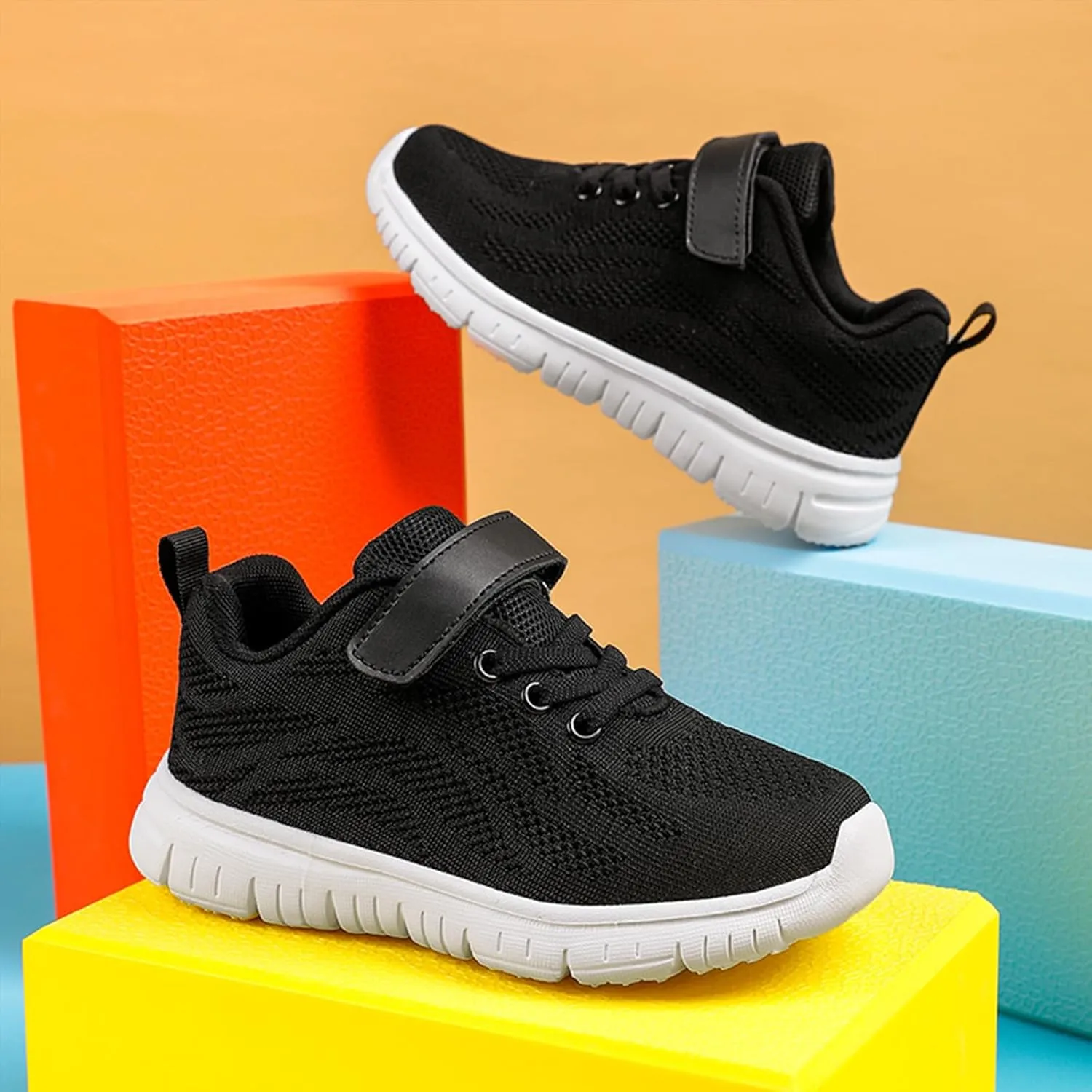 Boys Girls Sneakers Mesh Breathable Casual Lightweight Fashion Tennis Running Sport Primary School Students Athletic Kid Shoes White 11.5 US