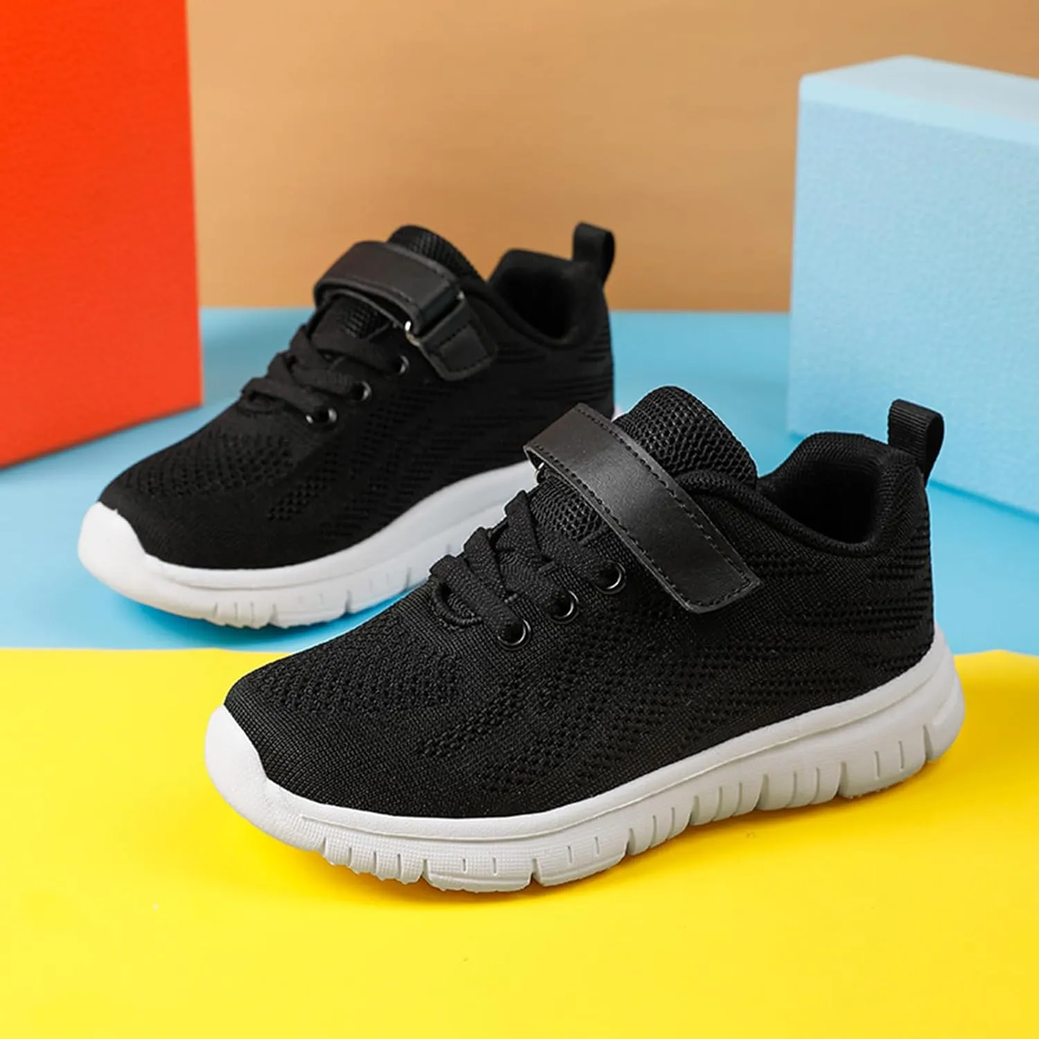Boys Girls Sneakers Mesh Breathable Casual Lightweight Fashion Tennis Running Sport Primary School Students Athletic Kid Shoes White 11.5 US