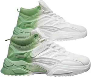 Breathable High Top Men's Lace-up Sneakers with Gradient Design