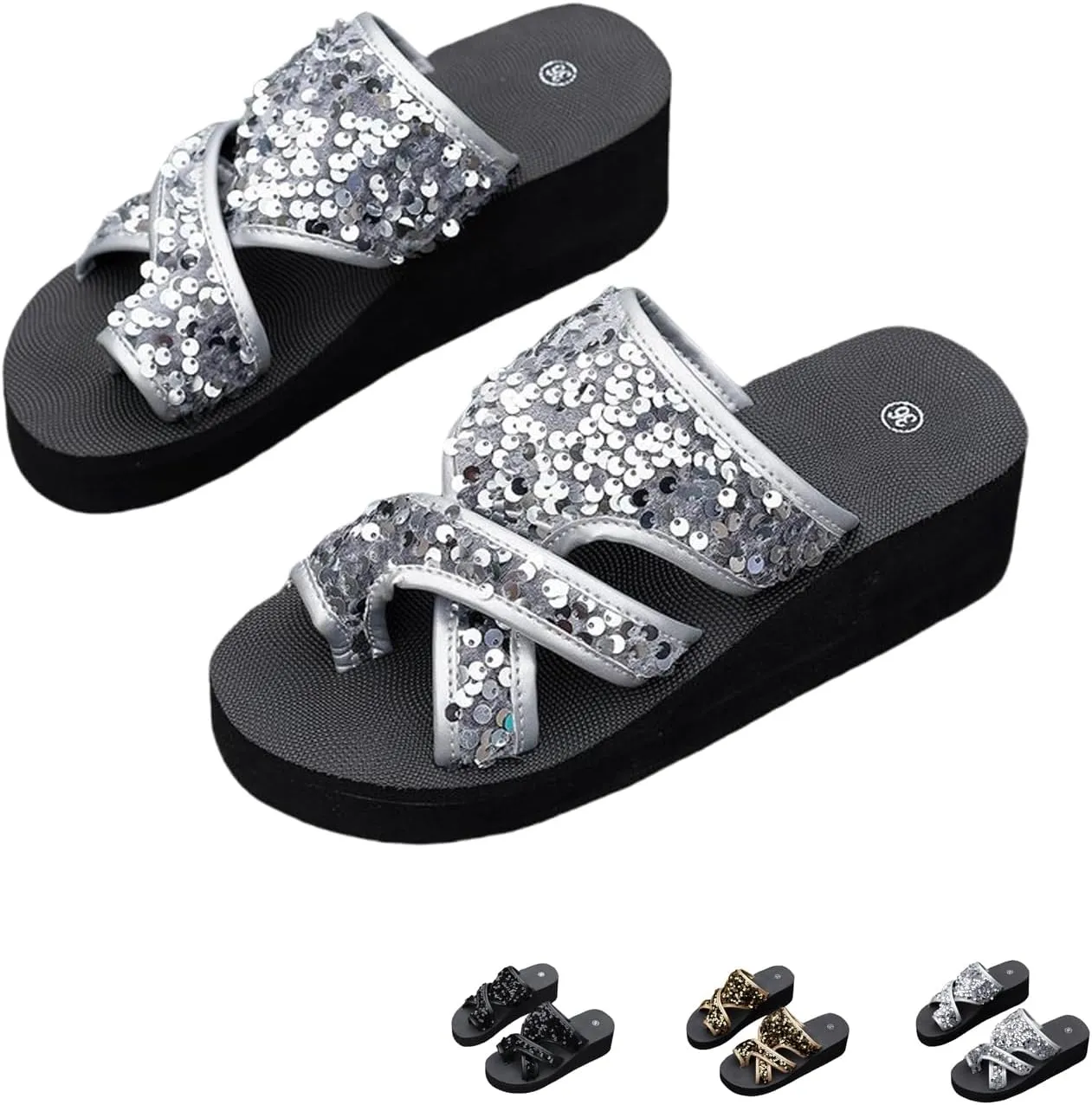 Breathable Mesh Slide Sandals,Brahusd Sandals,Women's Summer Non Slip Flat Loop Toe Shoes, With Arch Support Mesh Peep Toe Slippers