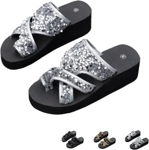 Breathable Mesh Slide Sandals,Brahusd Sandals,Women's Summer Non Slip Flat Loop Toe Shoes, With Arch Support Mesh Peep Toe Slippers