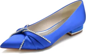 Bridal Wedding Shoes Women's Flats I Ballet Flats for Women I Pointed Toe Flats Women Satin Flats I Shoes Women I Slip on Flats 2.5Cm