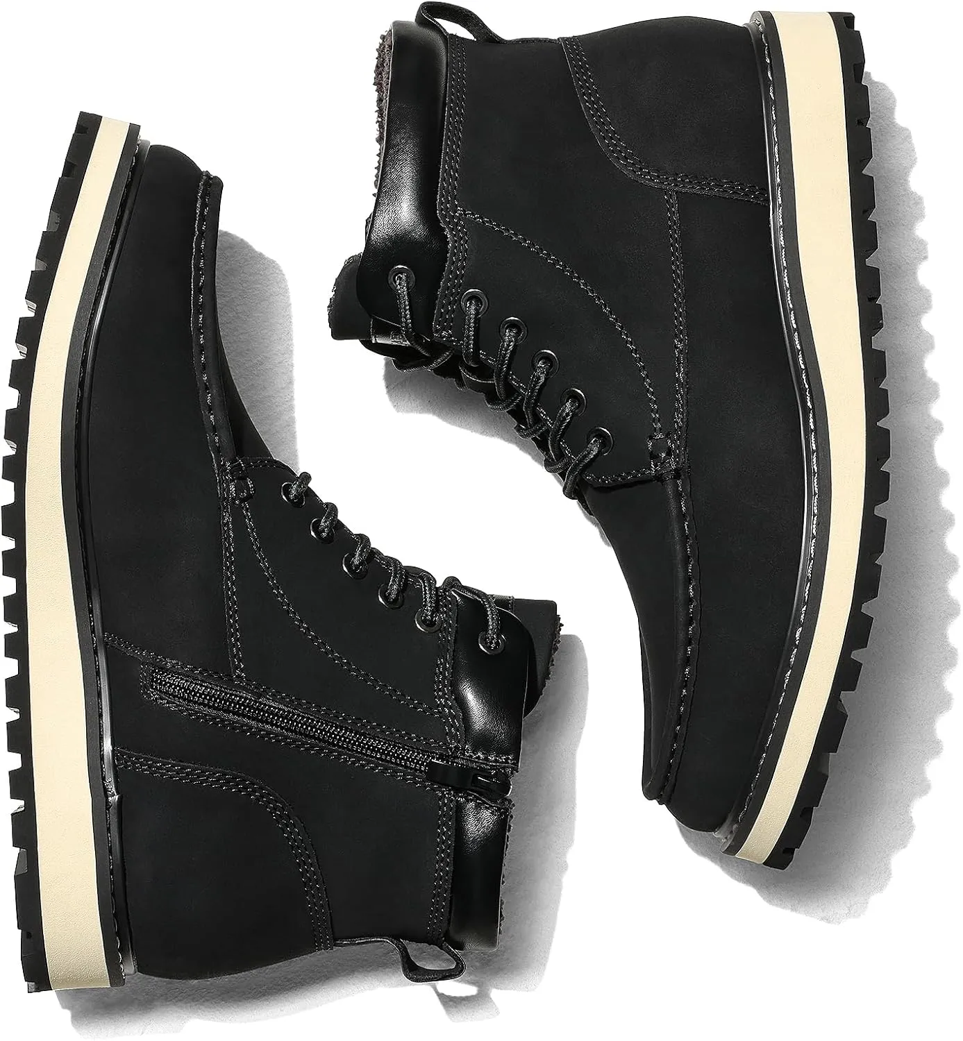 Bruno Marc Men's Moc Toe Boot Fashion Comfort Casual Wedge Boots