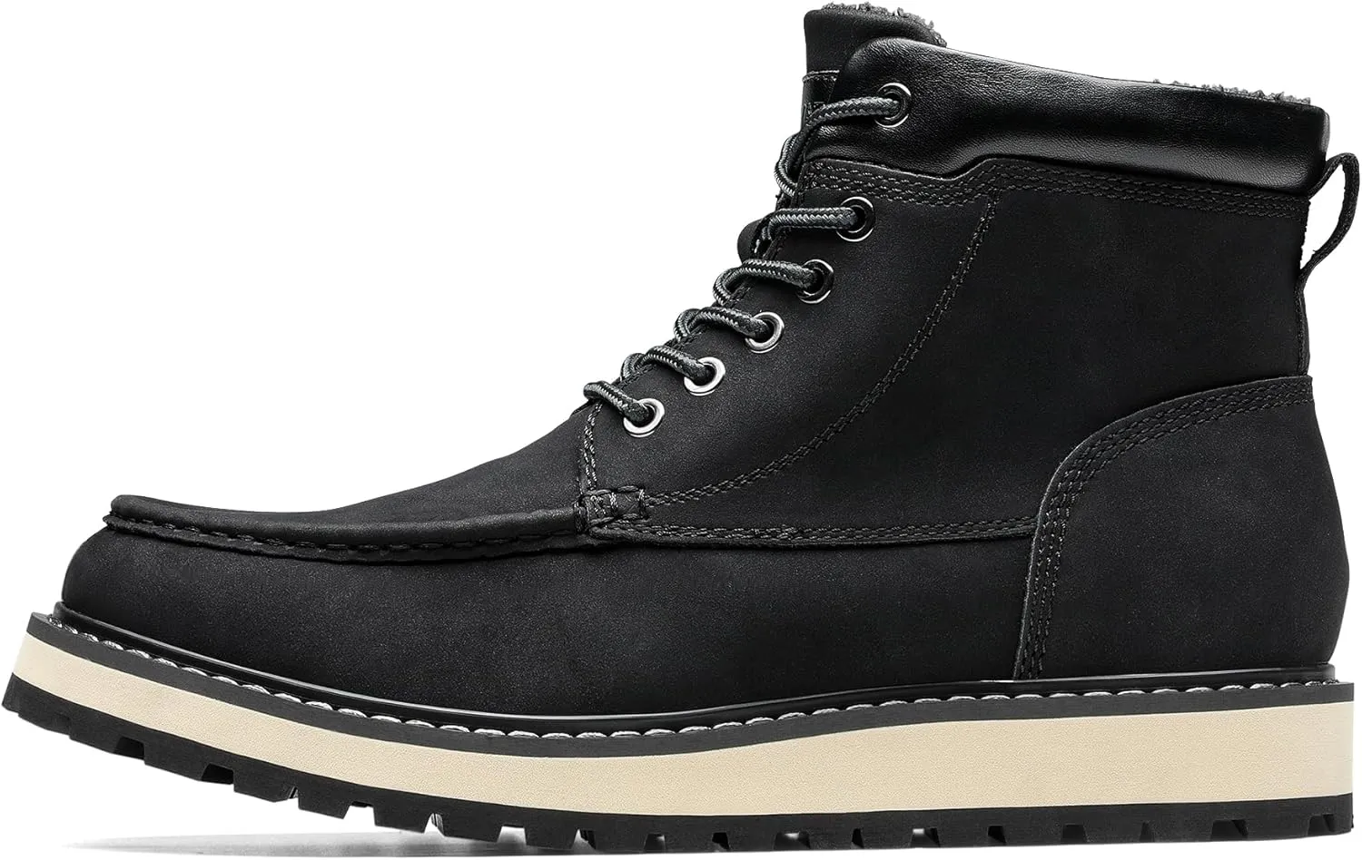 Bruno Marc Men's Moc Toe Boot Fashion Comfort Casual Wedge Boots