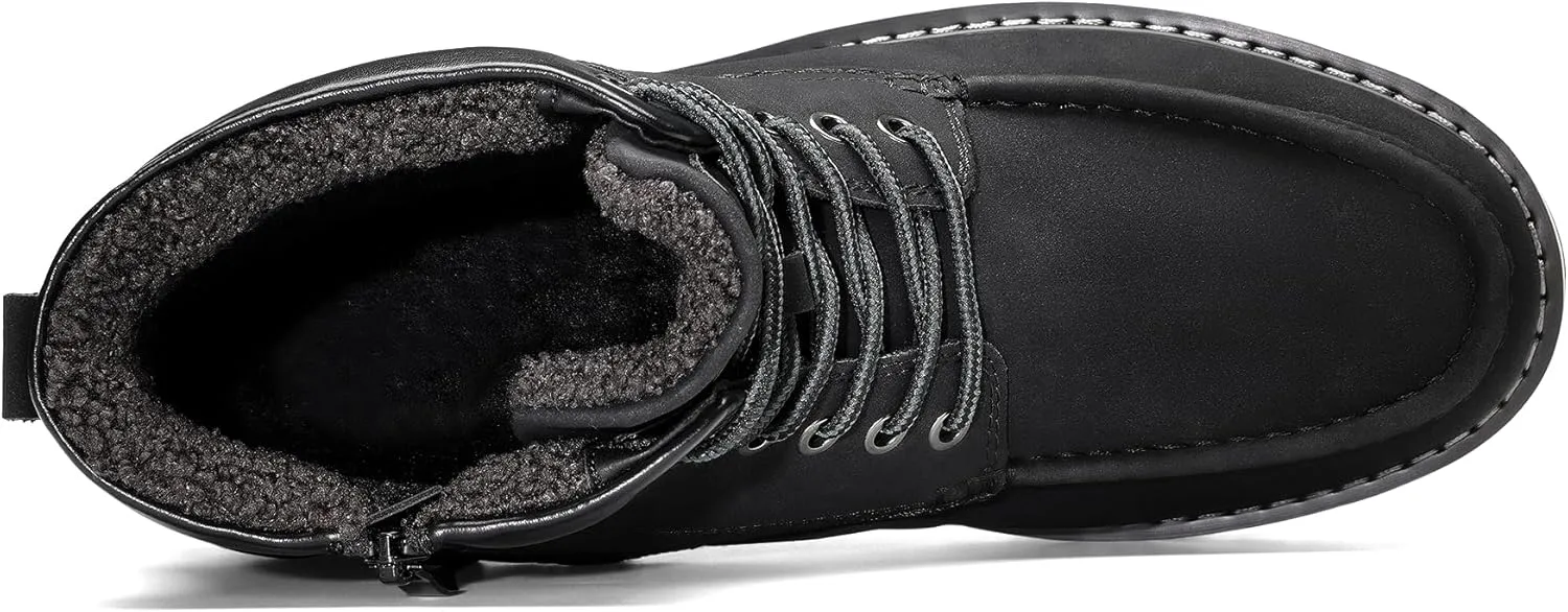 Bruno Marc Men's Moc Toe Boot Fashion Comfort Casual Wedge Boots