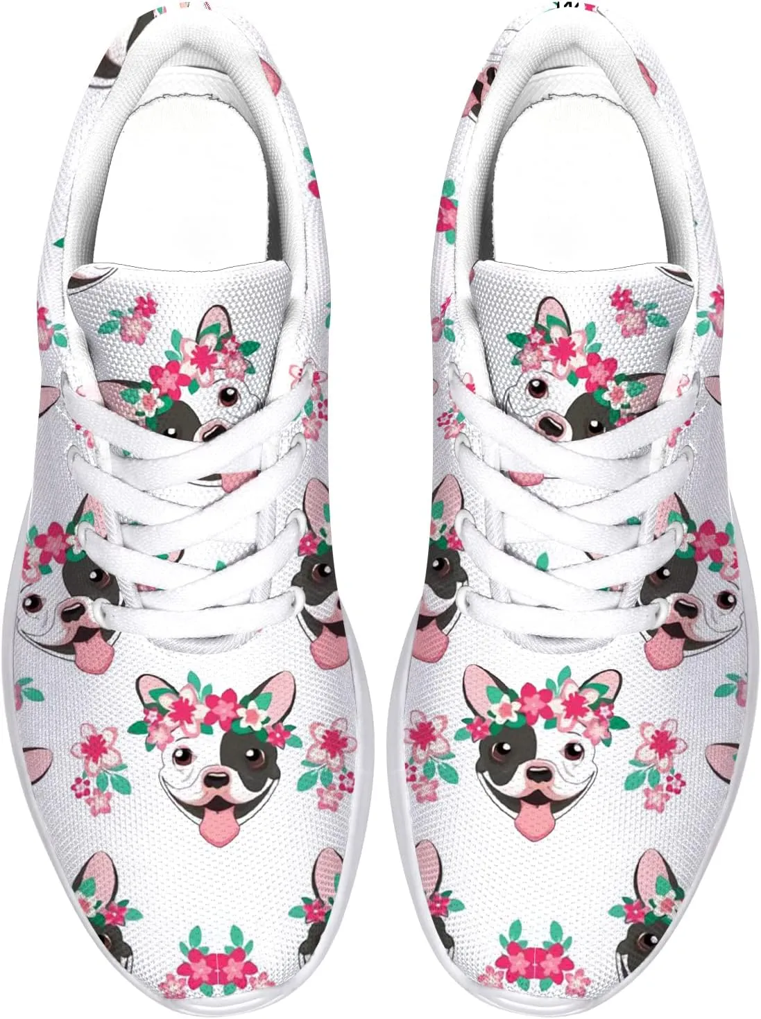 Bulldog Pattern Shoes Womens Mens Trail Running Shoes Tennis Walking Sneakers Lightweight Non-Slip Golf Shoes Gifts for Girls Boys