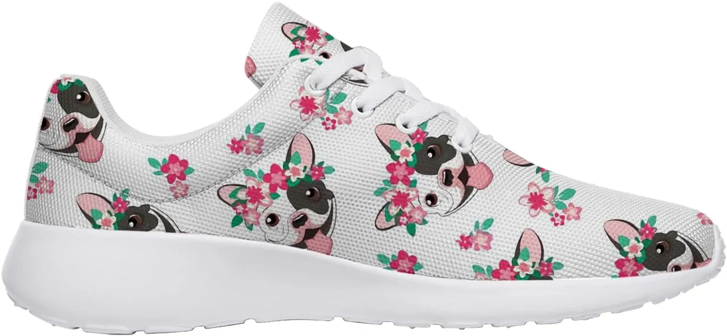 Bulldog Pattern Shoes Womens Mens Trail Running Shoes Tennis Walking Sneakers Lightweight Non-Slip Golf Shoes Gifts for Girls Boys