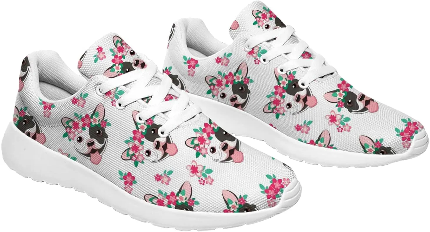 Bulldog Pattern Shoes Womens Mens Trail Running Shoes Tennis Walking Sneakers Lightweight Non-Slip Golf Shoes Gifts for Girls Boys