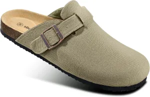 BULLIANT Women Clogs-Comfortable Mules Slippers Sandals Nurse Shoes Unisex for Men-Cushioned Footed Flannel-Lined Upper