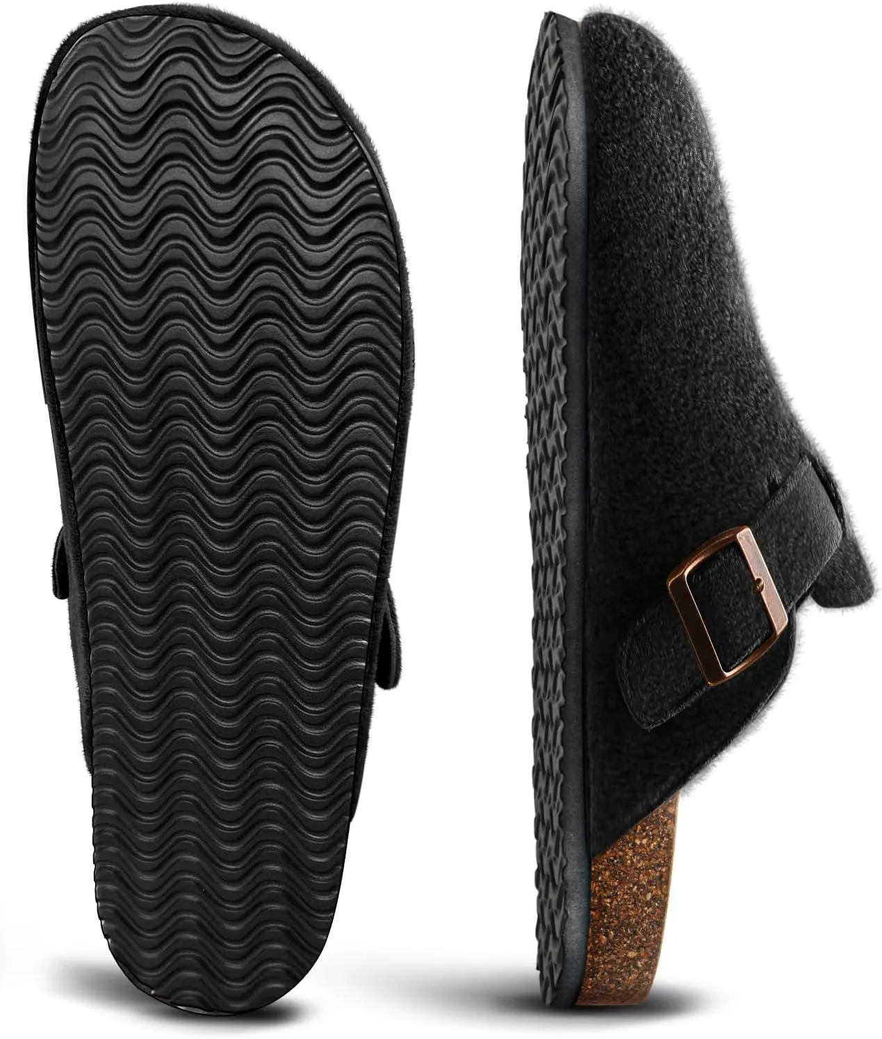 BULLIANT Women Clogs-Comfortable Mules Slippers Sandals Nurse Shoes Unisex for Men-Cushioned Footed Flannel-Lined Upper