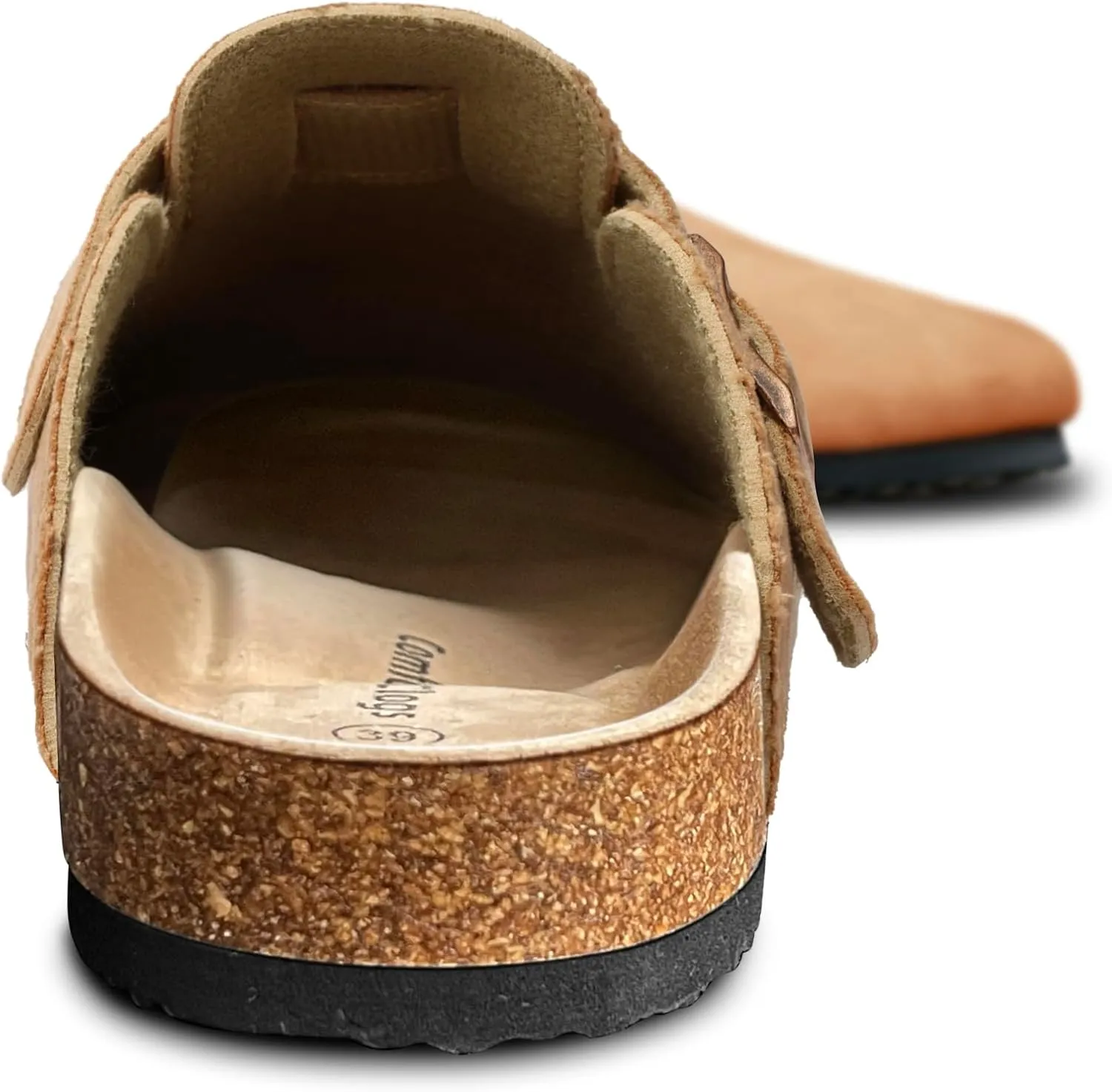 BULLIANT Women Clogs-Comfortable Mules Slippers Sandals Unisex Adjustable Fit-Cushioned Cork-Footbed Flannel Suede Upper