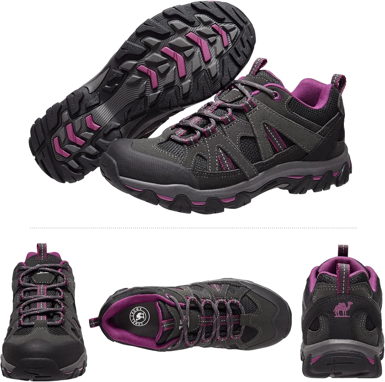 CAMELSPORTS Women's Hiking Shoes Breathable Trail Running Shoes Non-Slip Lightweight Outdoor Sneakers for Trekking Walking