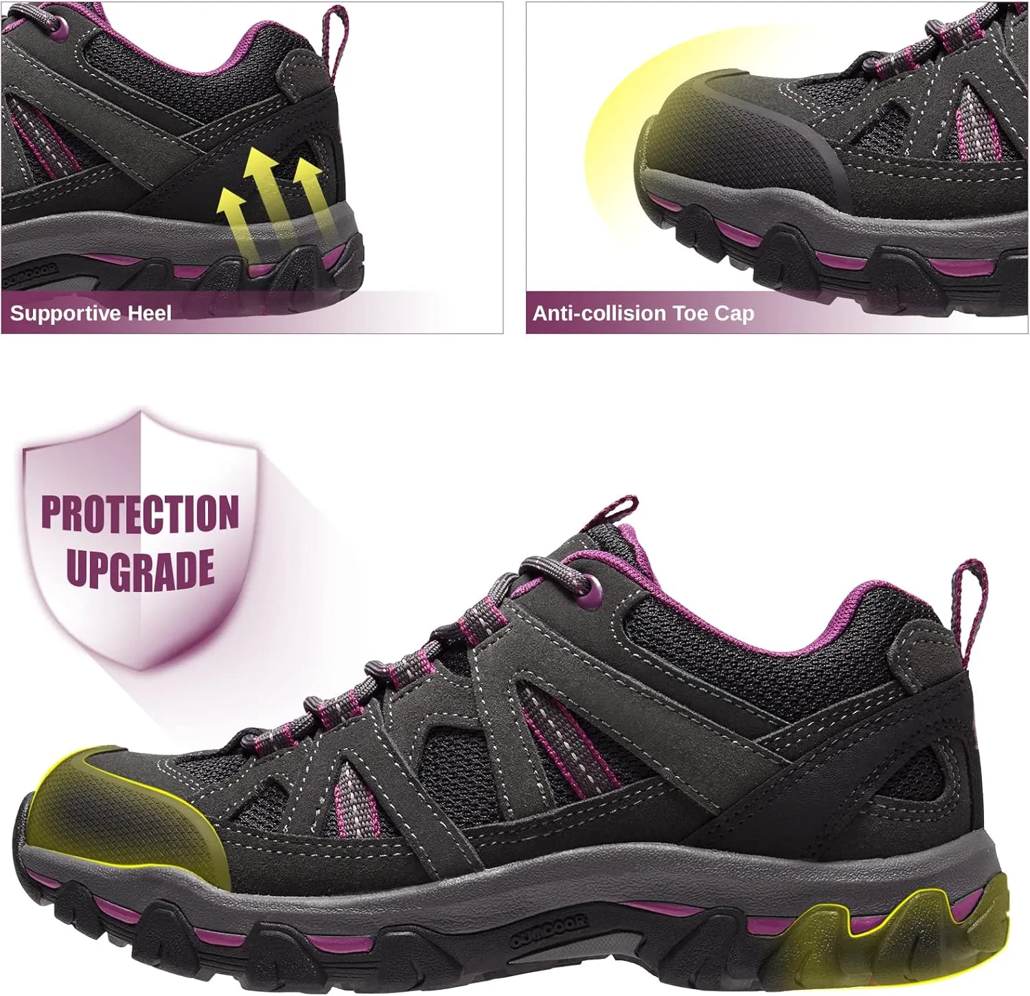 CAMELSPORTS Women's Hiking Shoes Breathable Trail Running Shoes Non-Slip Lightweight Outdoor Sneakers for Trekking Walking