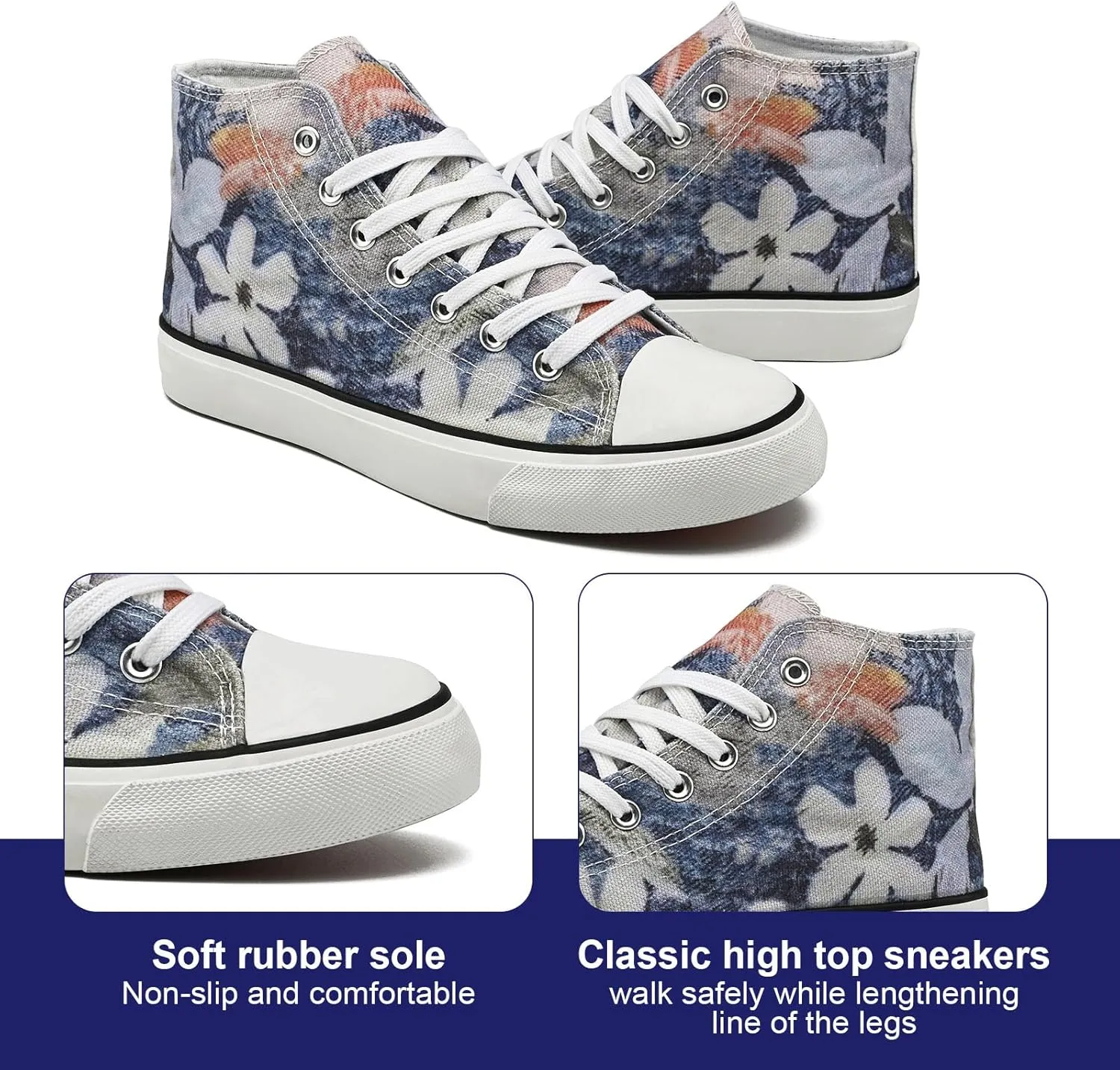 Canvas High Top Sneakers for Women Men Classic Lace Up Canvas Shoes Womens Mens Fashion High Top Sneakers Casual Tennis Walking Shoes