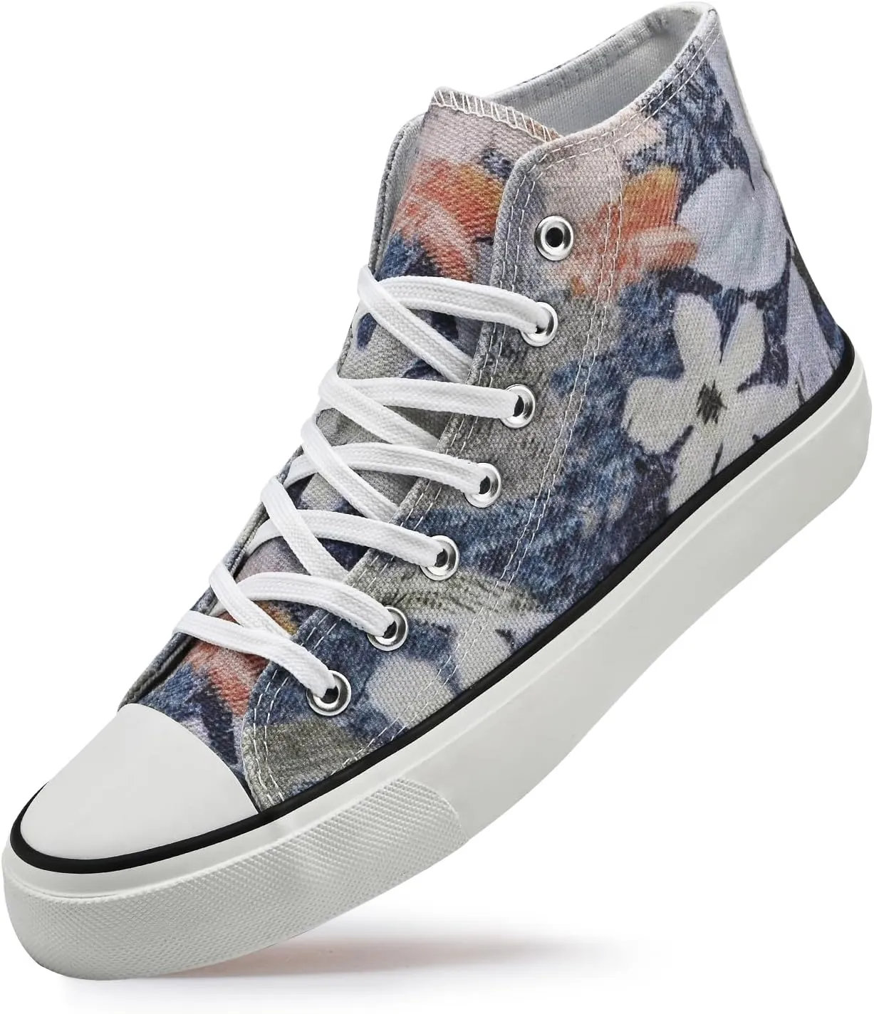 Canvas High Top Sneakers for Women Men Classic Lace Up Canvas Shoes Womens Mens Fashion High Top Sneakers Casual Tennis Walking Shoes